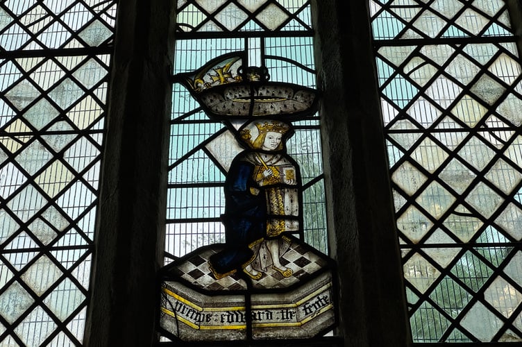 The stained glass window now in position after its restoration at St Matthew’s Church, Coldridge. AQ 2609