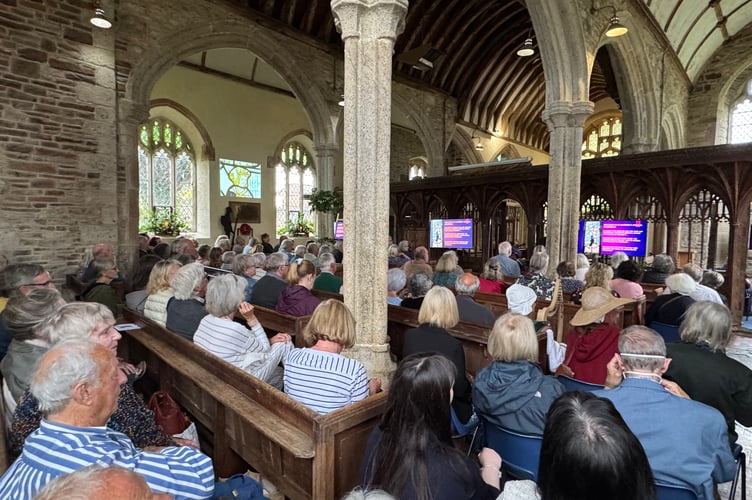 A packed Coldridge Parish Church for the speakers at the Edward V Historical Event held at St Matthew’s Church, Coldridge. AQ 2568