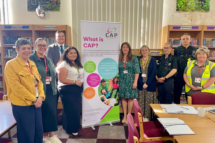 At the launch of the Community Alcohol Partnership in Crediton with some of the partners involved.
