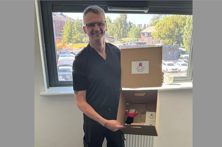 PC Steve Greenway with one of the donated 'compassionate boxes’.