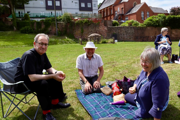 Rev Matthew Tregenza, left, was at the picnic