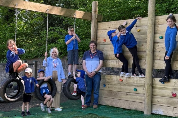 The new equipment features a climbing wall and tyres suspended on chains