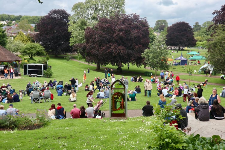 People gathered in Newcombes Meadow for the Bash