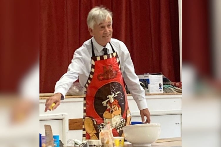 David Brewer during his cookery demonstration