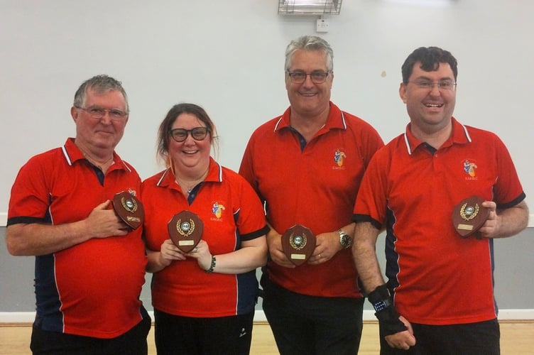 Exeter Nomads. From left, Robert Ivings, Gill Cawrse, Richard Williams, Richard Ivings