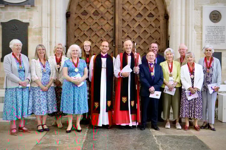 The group were admitted to the Company of St Boniface in a service at Exeter Cathedral