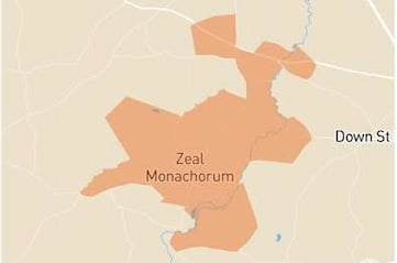 The power outage area near Zeal Monachorum.
