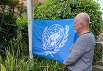 United Nations flag raised in Crediton