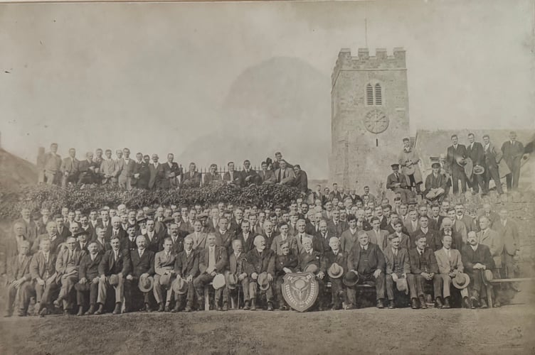 An image of the ringers who took part in the first call change ringing competition held at St Peter’s Church, Zeal Monachorum, 100 years ago. AQ 4102