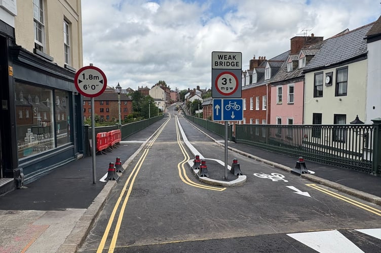 The new layout at the Iron Bridge in Exeter, which has now reopened.
