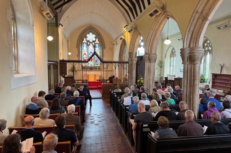 A full church for the Centenary Year Devon Association of Ringers Church Service at St Peter’s Church.  AQ 4087
