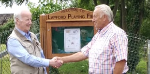 Welcome sign unveiled at Lapford Playing Field