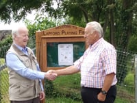 Welcome sign unveiled at Lapford Playing Field