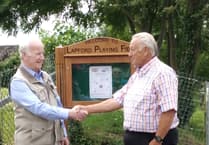 New welcome sign unveiled at Lapford Playing Field