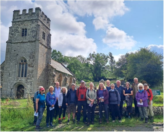 Before the start of the Pilgrimage at All Saints Church, Eggesford.
