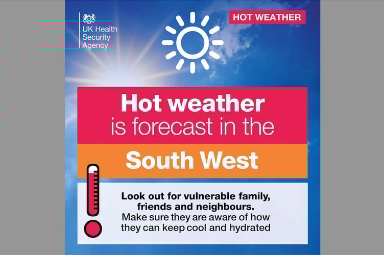 Hot weather is forecast in the South West