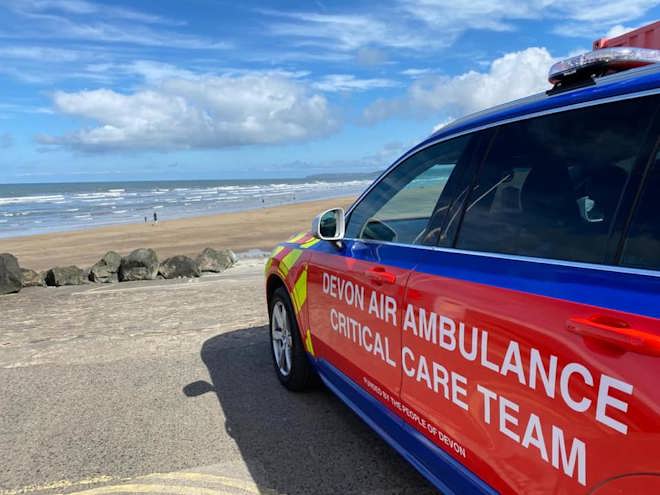 A Devon Air Ambulance Critical Care car at Torquay.
