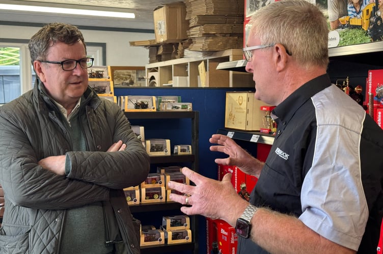 Mel Stride MP hearing about Milbury Model Company during his visit from Managing Director Sean Anthony.