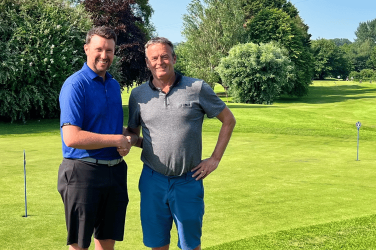 Joe Jordan with seniors club champion Martin Garnsey