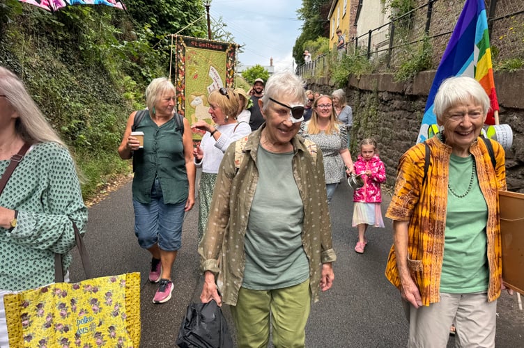 During the parade to Sandford Millennium Green. AQ 4638