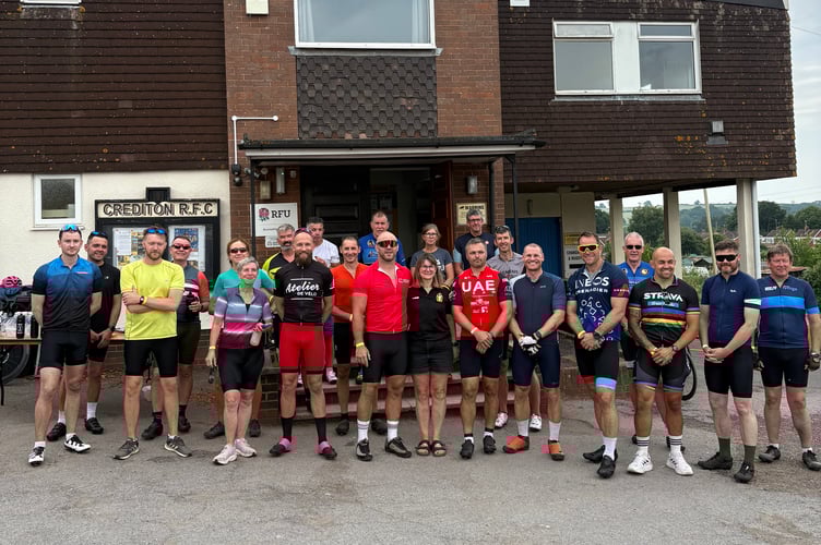 Jack Yeandle and some of the cyclists at Crediton Ruby Club.
