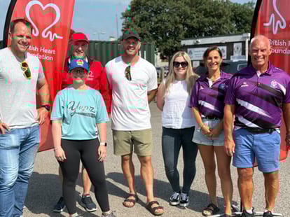 Exeter Chiefs captain Jack Yeandle, centre, with charity supporters.
