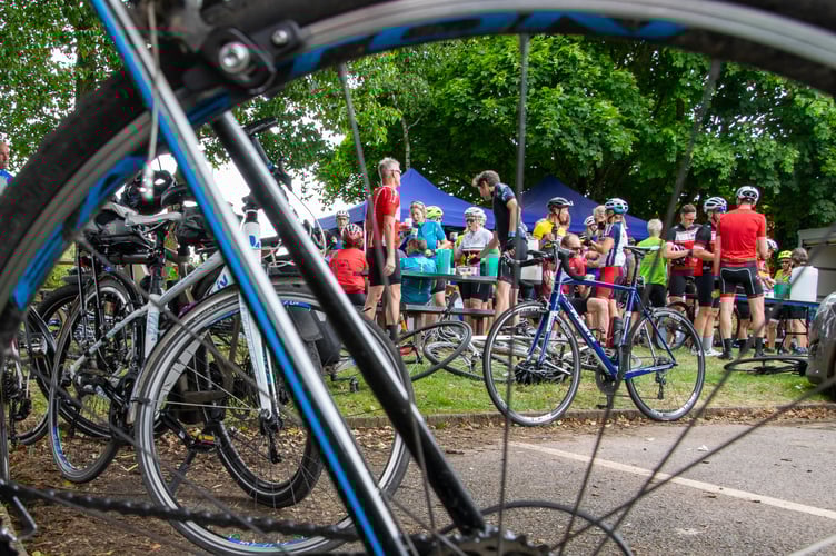 Cyclists stopped for refreshments at Morchard Road last year and will do so again today.

