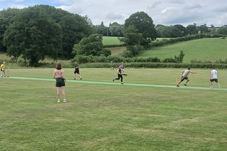 During the Chedburn Cricket match between Cheriton Bishop and Tedburn St Mary Primary Schools.
