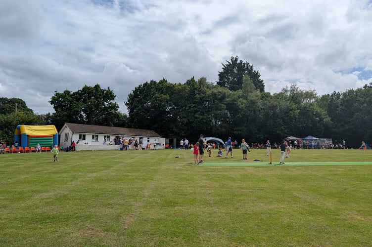 During the Chedburn Cricket competition at Tedburn Recreation Ground.