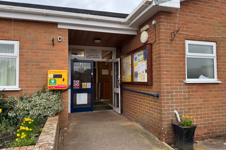 The entrance to Tedburn St Mary Village Hall.  AQ 5747
