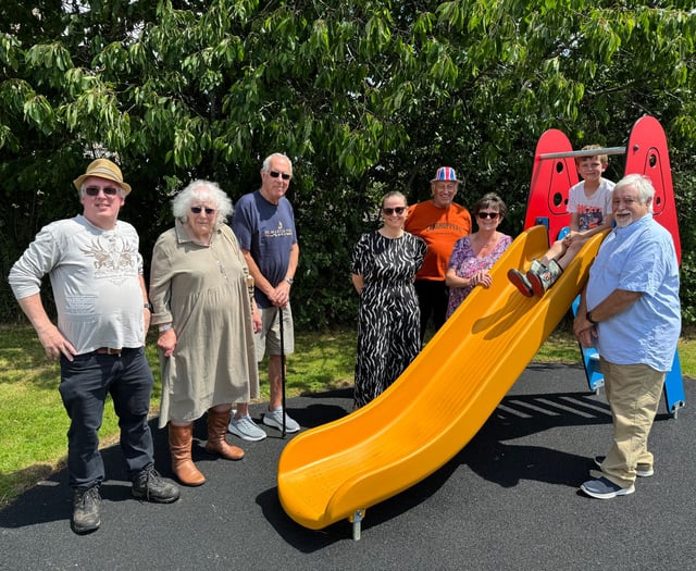 New children’s play equipment opened at Lapford
