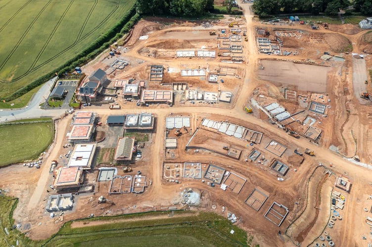 The outline of properties at Libbets Grange near Crediton is clearly visible.