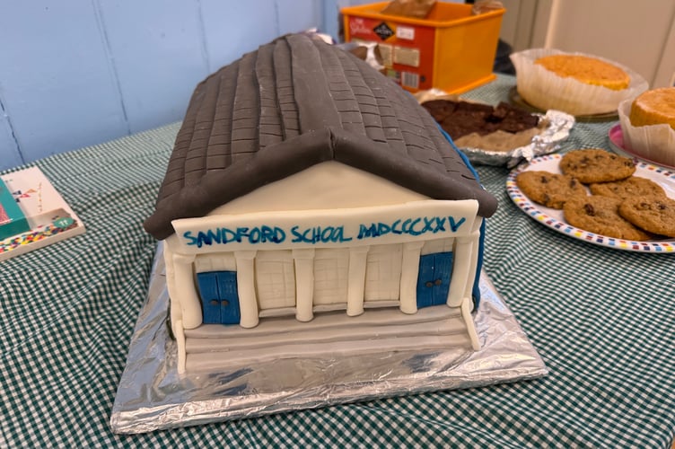 The celebration cake made by Teaching Assistant Katarzyna Janecka was enjoyed at Sandford School birthday. AQ 5494