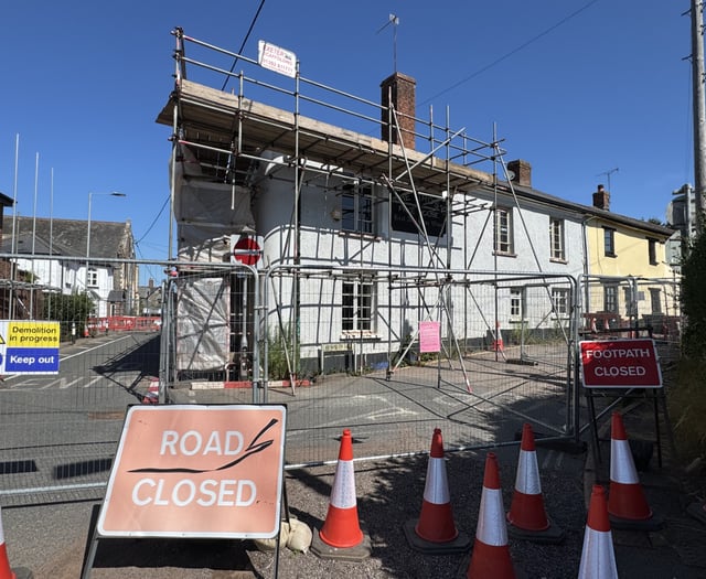 CCTV installed as delayed Copplestone pub demolition to resume