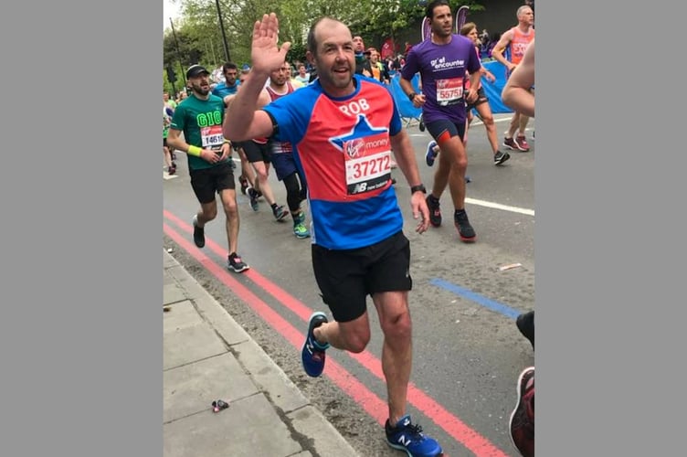 Rob Dymond during a previous London Marathon.
