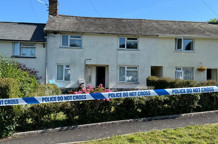 The property at Arundell Road, North Tawton, in which a woman tragically died after a house fire.  AQ 6330
