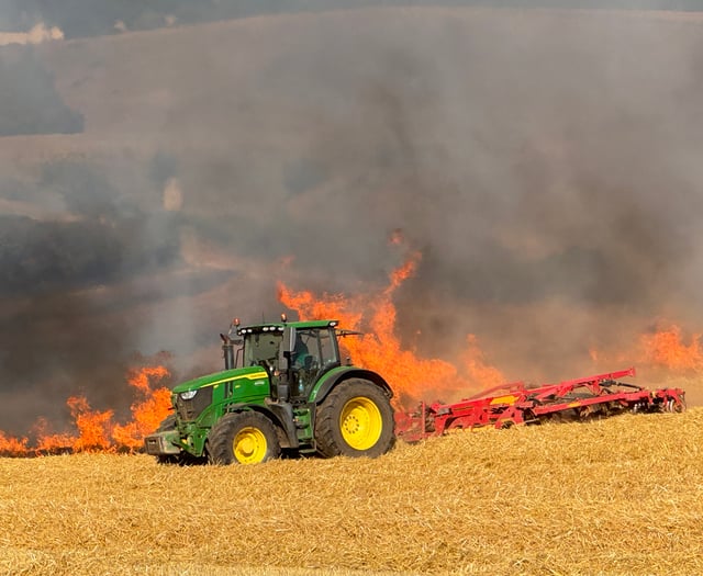 Firefighters tackling serious field fire at Crediton
