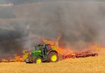 Firefighters tackling serious field fire at Crediton