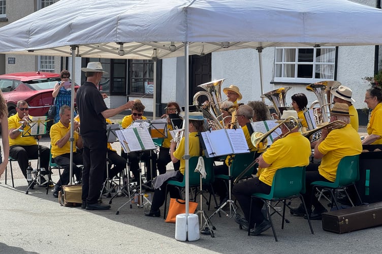 Crediton Town Band entertained in Winkleigh Square for the Fair opening. AQ 6644