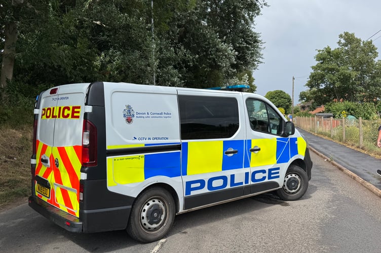 A road closure has been put in place in Exhibition Road, Crediton, due to a dangerously hanging branch.  AQ 6792

