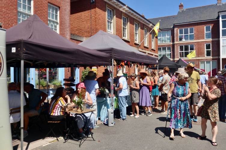 Guests perusing takeaway food stalls