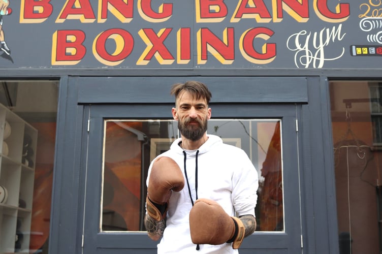 Jamie Parker in front of Bang Bang Boxing Gym