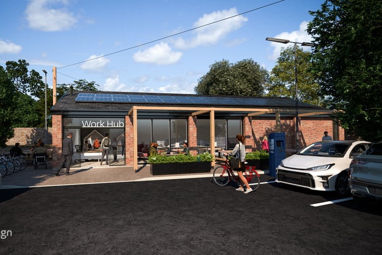 An artists impression of the proposed Tiverton Work Hub.