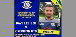 Crediton United to host Dave Lee Testimonial
