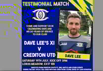Crediton United to host Dave Lee Testimonial