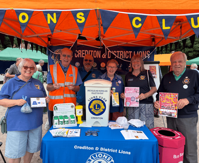 Crediton Lions collected bras, specs and batteries
