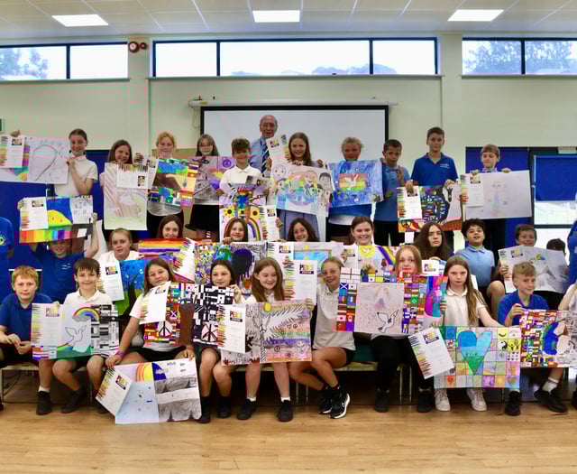 83 children took part in Crediton Lions Peace Poster competition
