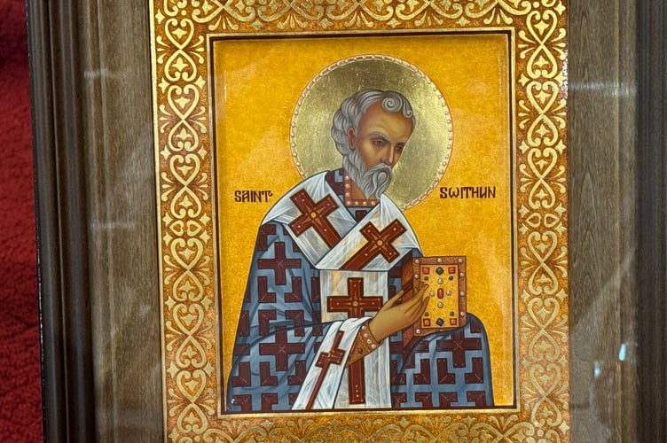 The icon of St Swithun made by Anna Mazur.  AQ 6734
