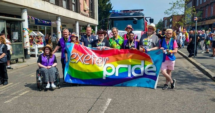 Thousands take part in Exeter Pride celebrations in the city centre
