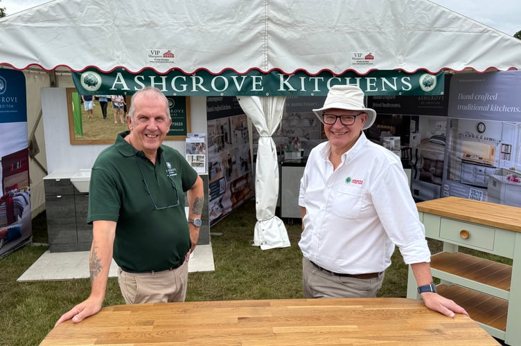 Paul Hart and Gary Rice ran the Ashgrove Kitchens stand at the Mid Devon Show. AQ 7606